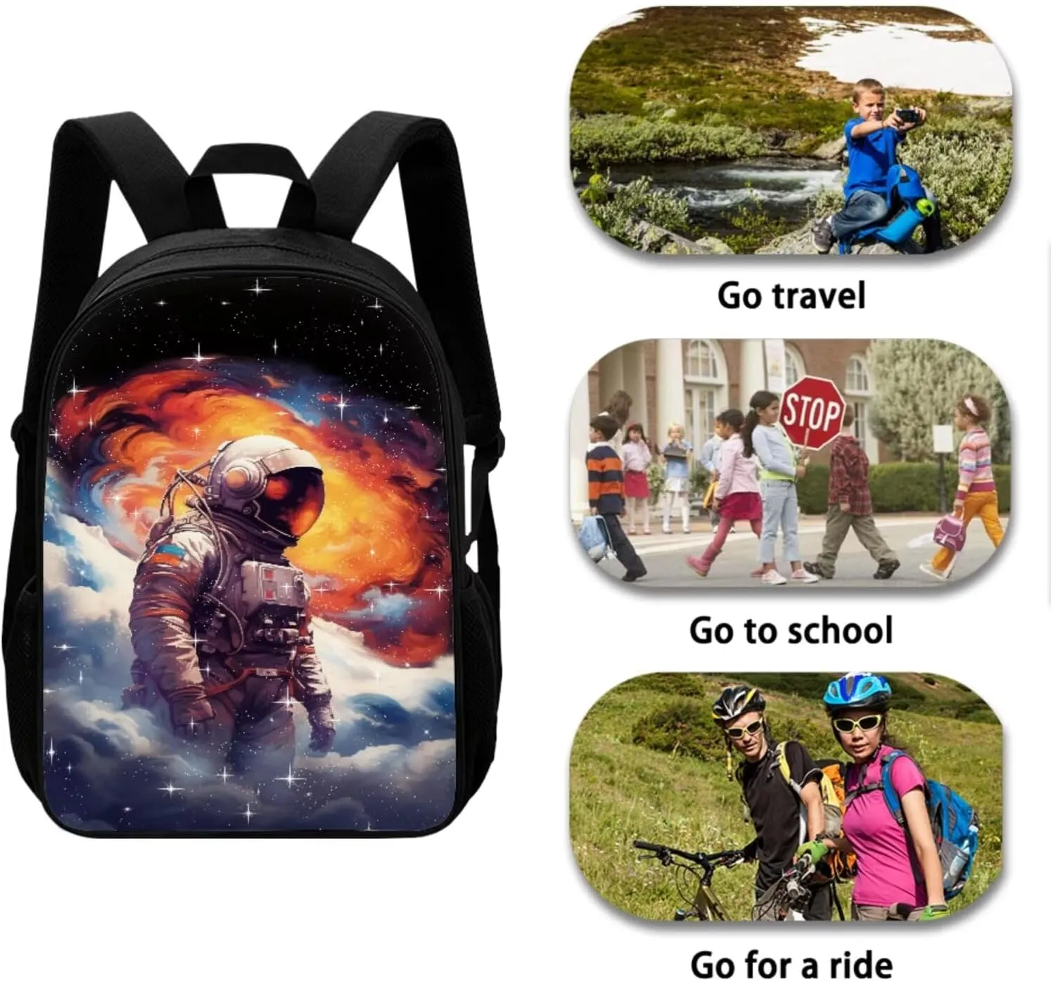 Astronaut Backpack for Boys and Lunch Bag Elementary Preschool School Bag Water Resistant Casual Daypack Travel Bag Back To School Gift for Children Students