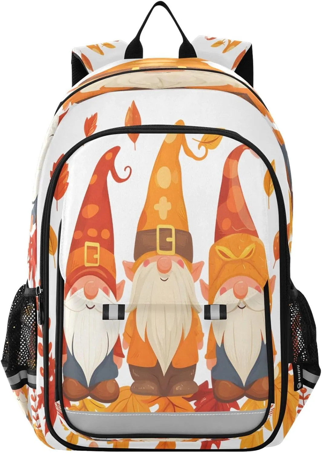 Autumn Maple Leaf Traditional Gnome Laptop Backpack Purse for Women BookBags 17 inch School Bags Men Boys Girls Travel Casual Daypack