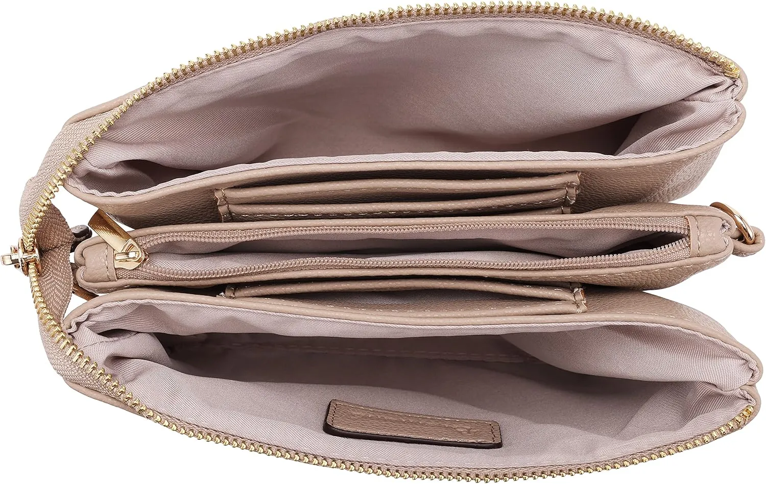 B BRENTANO Vegan Leather Multi-Pocket Crossbody Purse/Clutch with Card Slots, Removable Wristlet & Adjustable Shoulder Strap