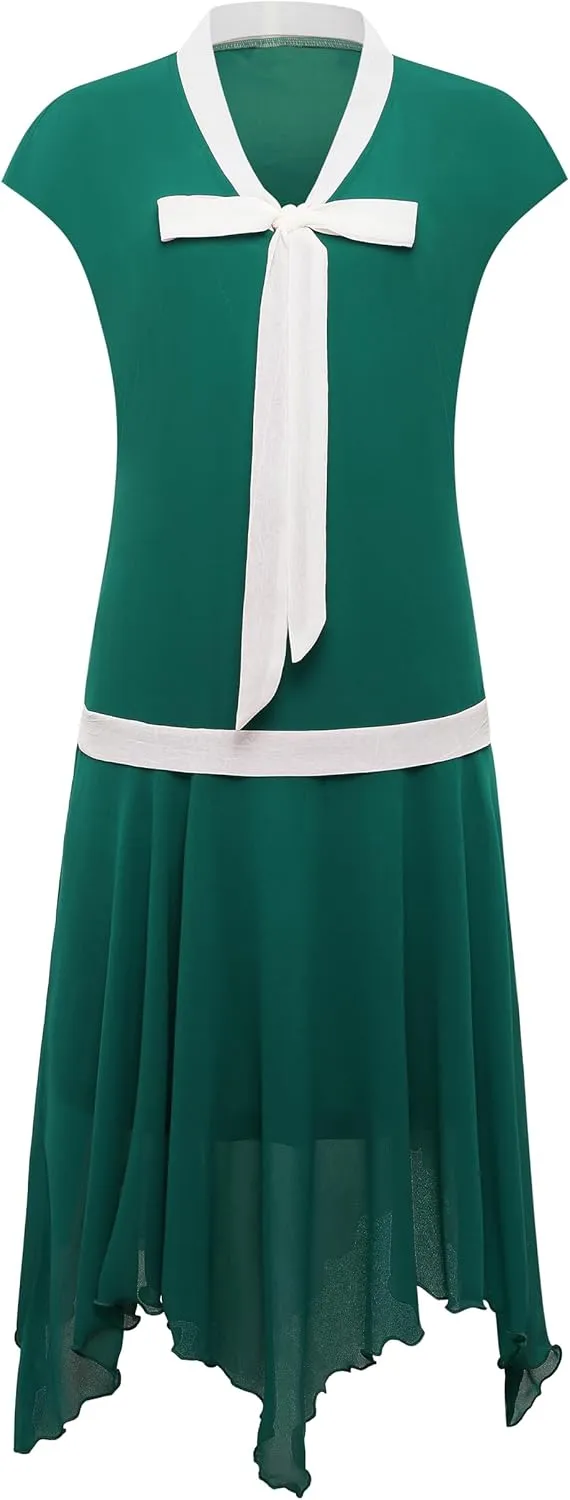 BABEYOND Gatsby Dress for Women - Chiffon Flapper Dress Low-Waist 1920s Roaring 20s Great Gatsby Party