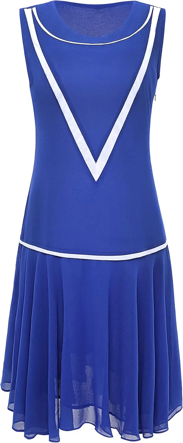 BABEYOND Women’s 1920s Inspired Dress - Flapper Dress Low-Waist Dress Sleeveless Party Chiffon Dress for Women