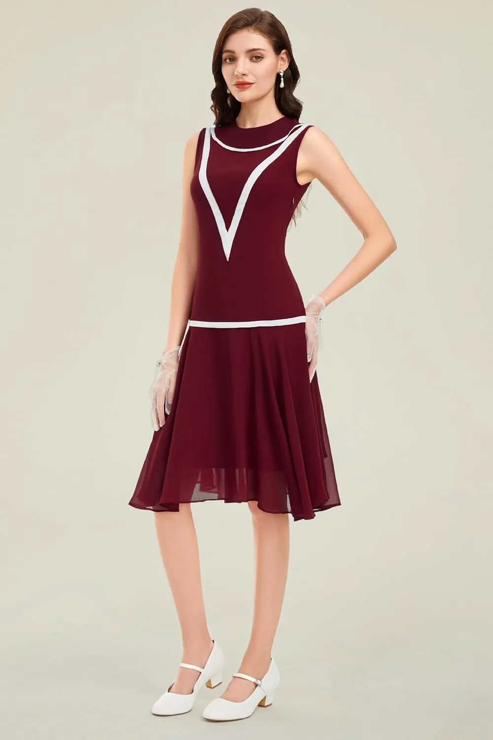 BABEYOND Women’s 1920s Inspired Dress - Flapper Dress Low-Waist Dress Sleeveless Party Chiffon Dress for Women