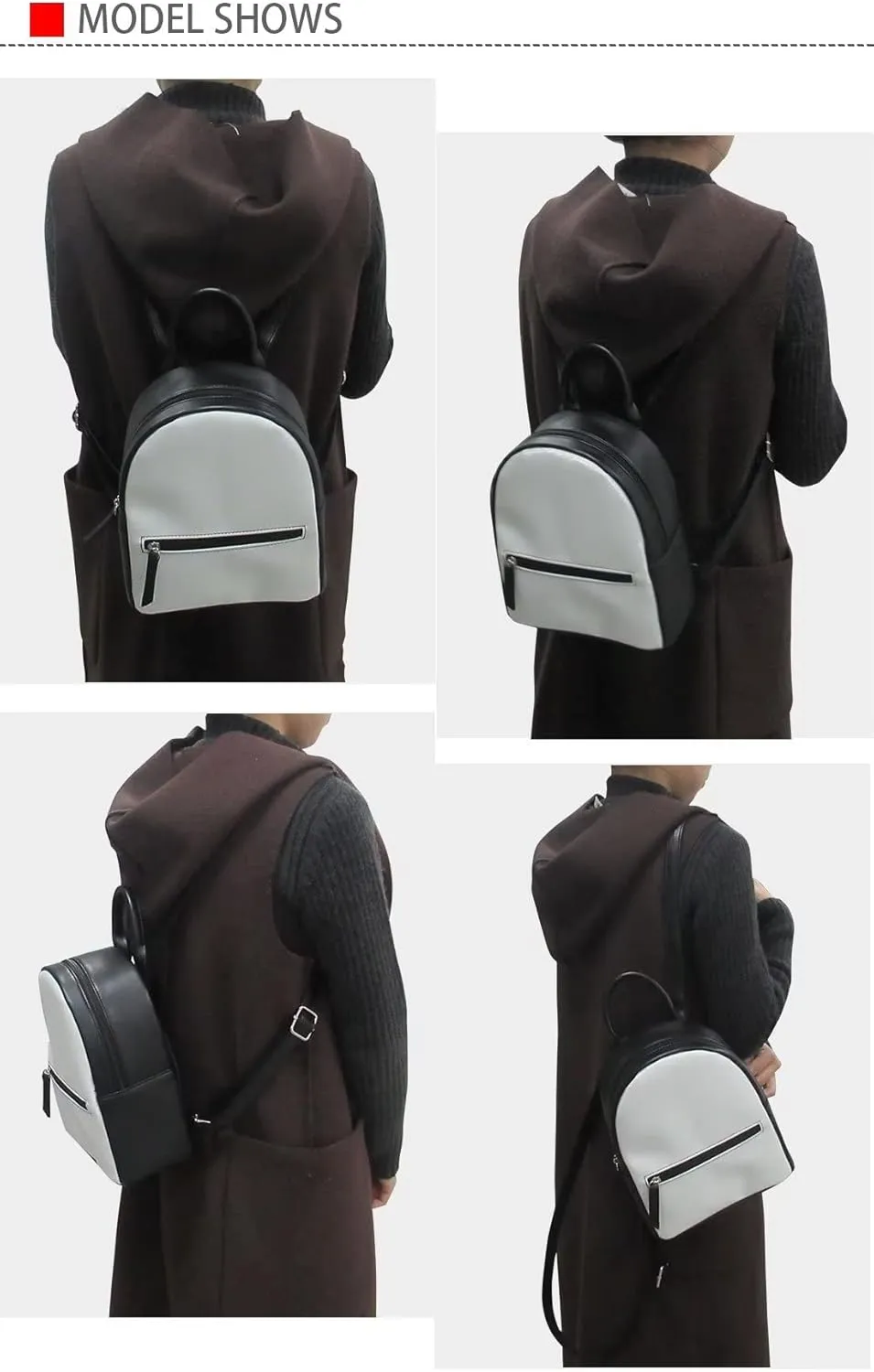 Backpack for Girls Fashion Mini Backpack Cute Rucksack Durable PU Leather Schoolbag Basics Waterproof Backpack,Black Dogs Paw Print