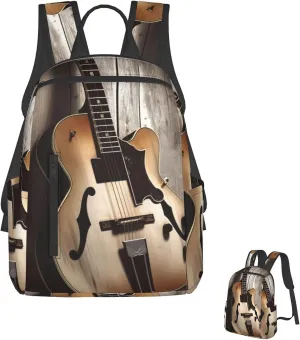 Backpack Guitar Pictures Travel Casual Laptop Backpack Adjustable Hiking Daypack for Men Women