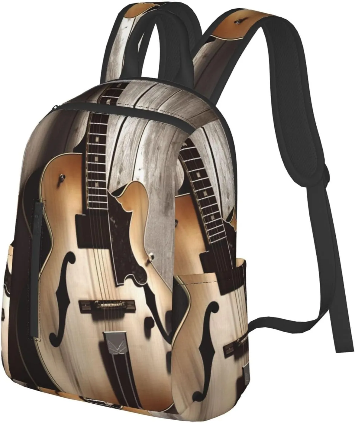 Backpack Guitar Pictures Travel Casual Laptop Backpack Adjustable Hiking Daypack for Men Women