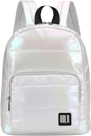 Backpack Purse for Women, Small Quilted Nylon Lightweight Backpack, Water Resistant Iridescent Puffy Casual Daypack