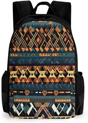 Backpack with Pocket Backpacks African Tribal Ethnic Texture Printed Travel Backpack Lightweight Outdoor Travel Gym Events Bag