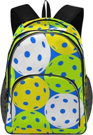 Backpacks 22L Three Layer Arc Book Bag Lightweight for Travel Camping Hiking Rucksack Daypack Kids & Adults Colorful Pickleballs