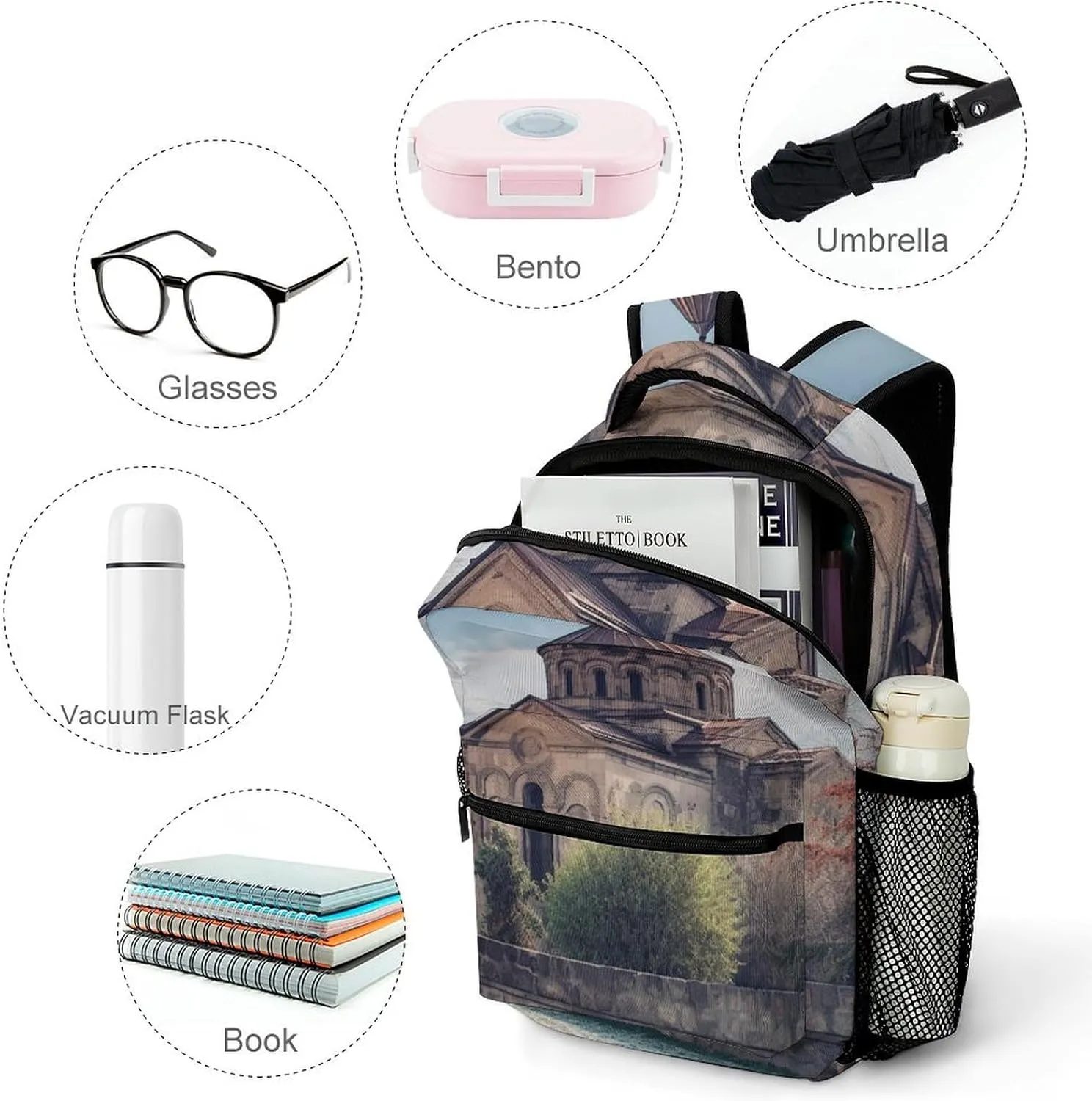 Backpacks Armenian Church Travel Bag Laptop Backpack Casual Daypack for Weekender Business Hiking