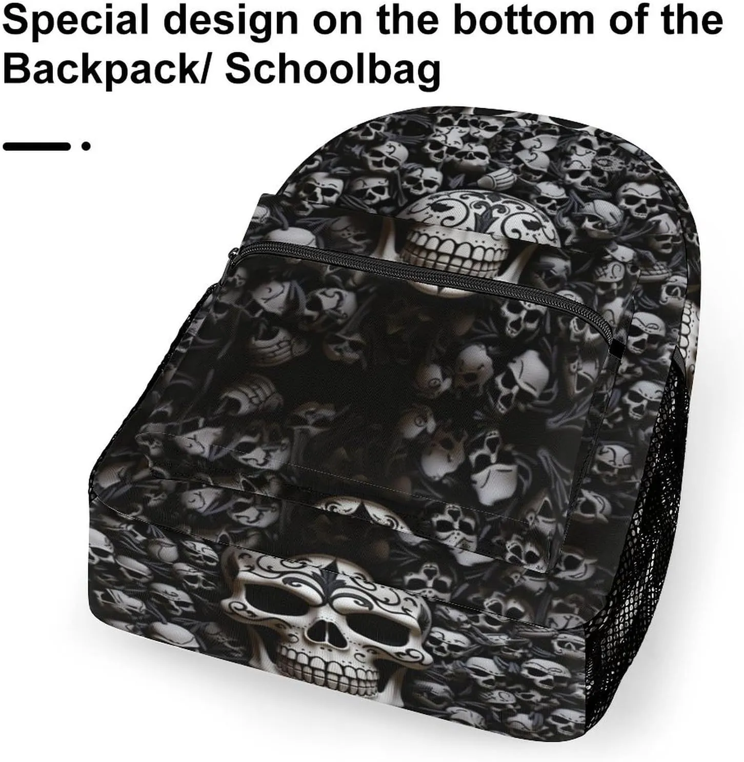 Backpacks Black And White Skulls Travel Bag Laptop Backpack Casual Daypack for Weekender Business Hiking