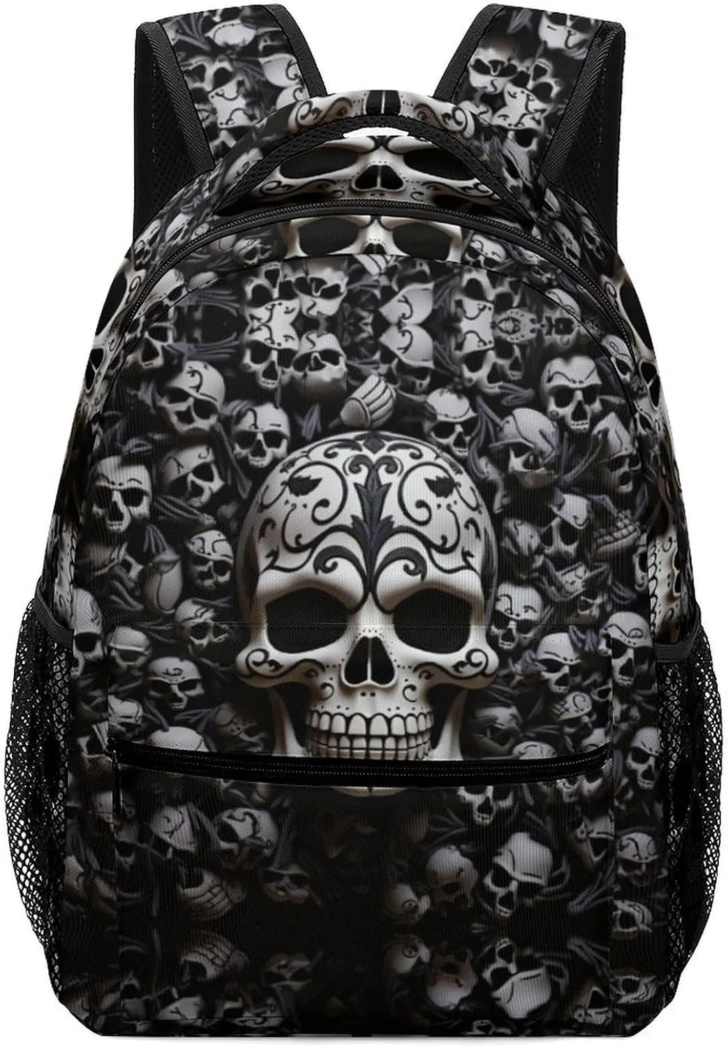 Backpacks Black And White Skulls Travel Bag Laptop Backpack Casual Daypack for Weekender Business Hiking