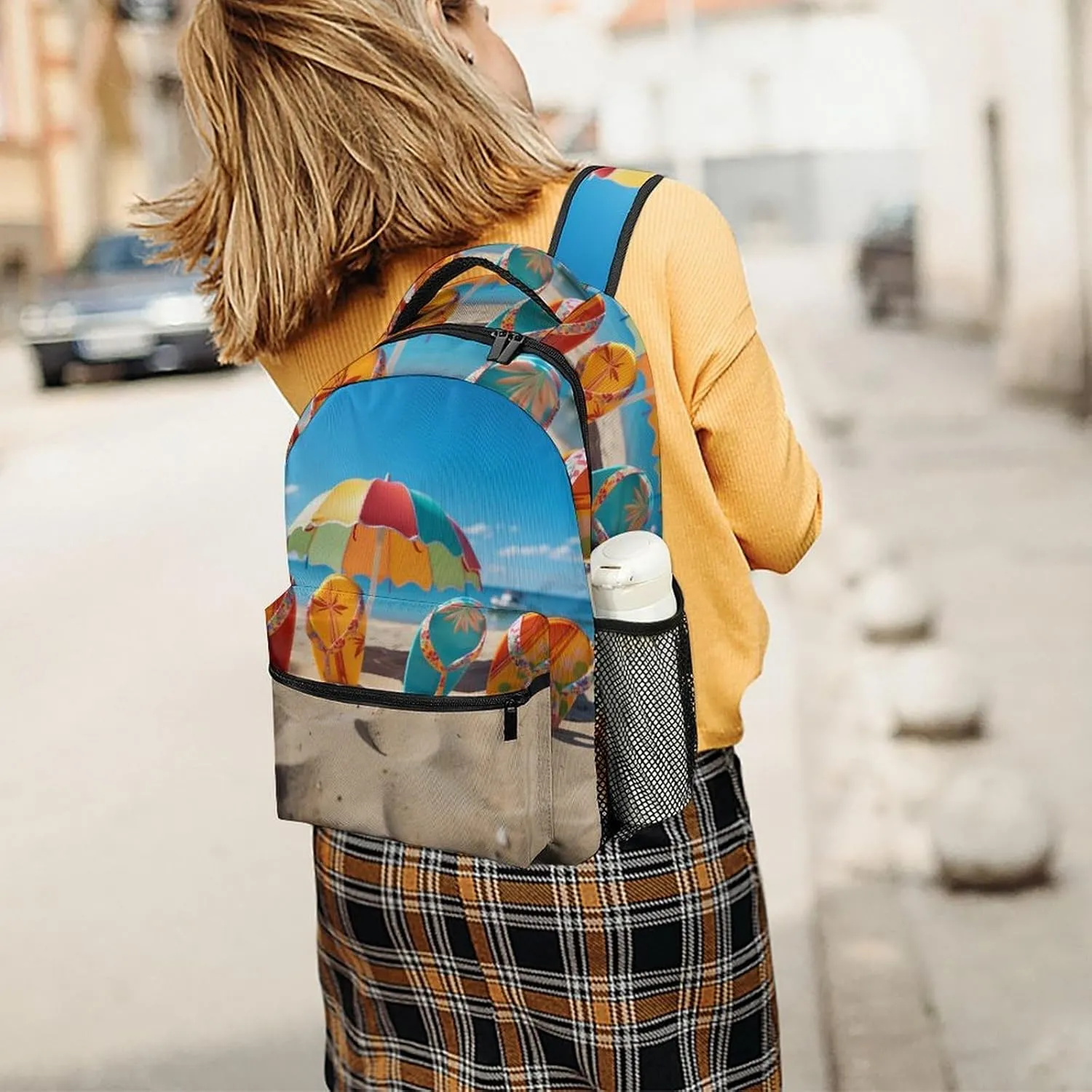 Backpacks Colorful Flip Flops Beach Ball Travel Bag Laptop Backpack Casual Daypack for Weekender Business Hiking