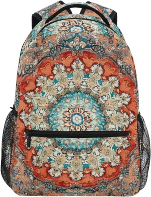 Backpacks for Teens Boys Girls Waterproof Diaper Bag Backpack with Chest Strap for College Work Bohemian Pattern Boho Vintage Mandala