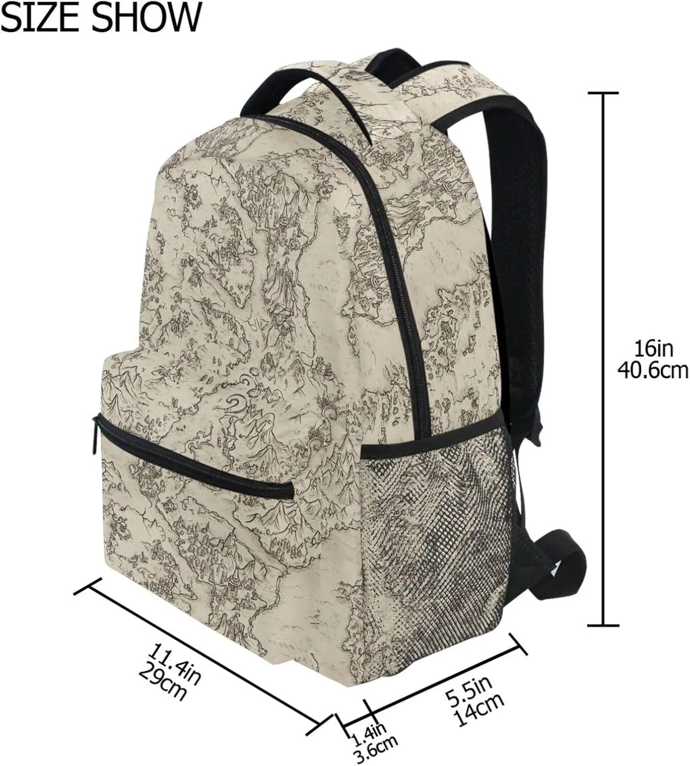 Backpacks for Women Men Fashion Sports Backpack with Chest Strap Gift Men & Women Game Map