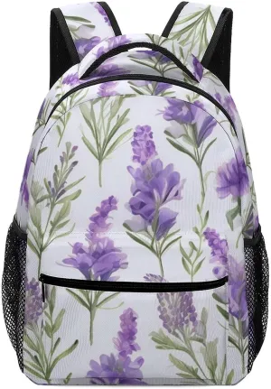 Backpacks Lavender Flowers Travel Bag Laptop Backpack Casual Daypack for Weekender Business Hiking