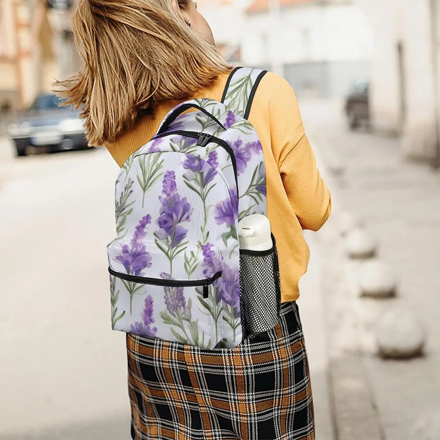 Backpacks Lavender Flowers Travel Bag Laptop Backpack Casual Daypack for Weekender Business Hiking