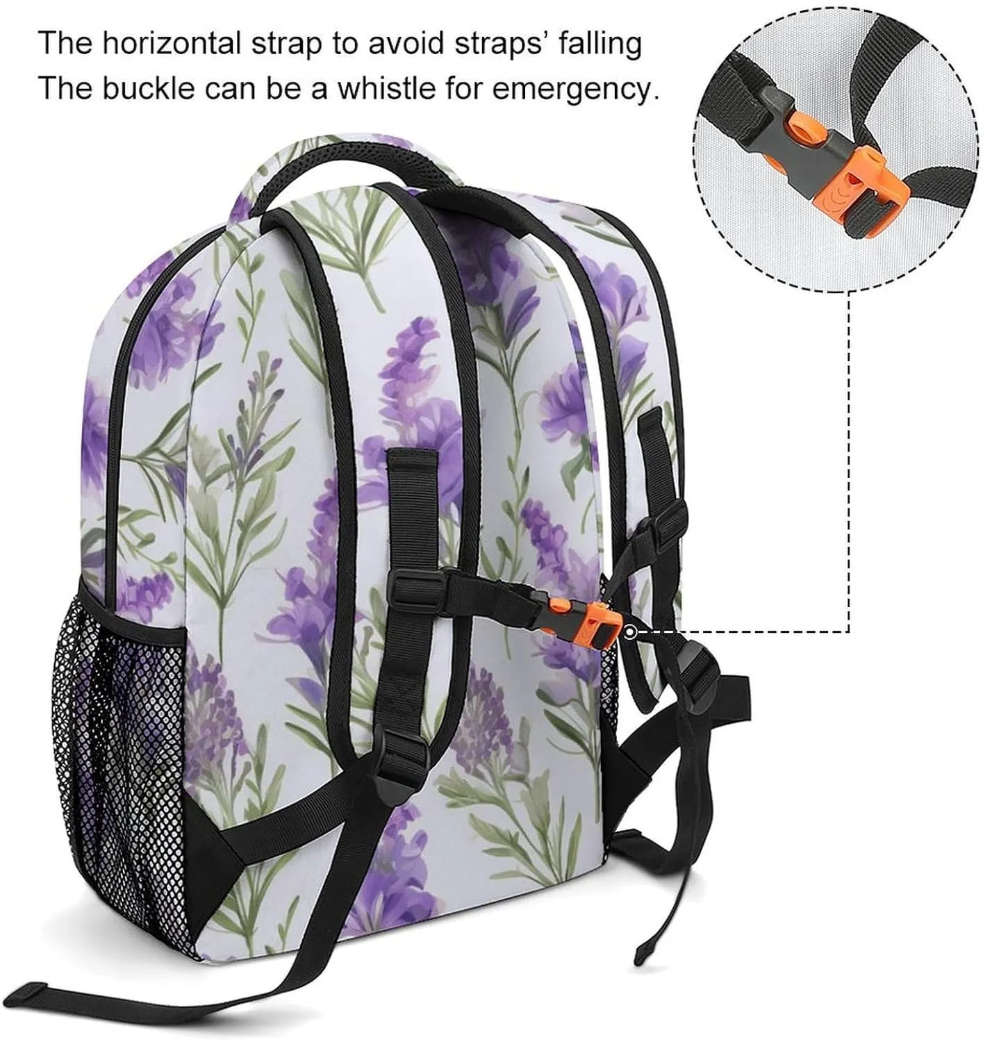 Backpacks Lavender Flowers Travel Bag Laptop Backpack Casual Daypack for Weekender Business Hiking