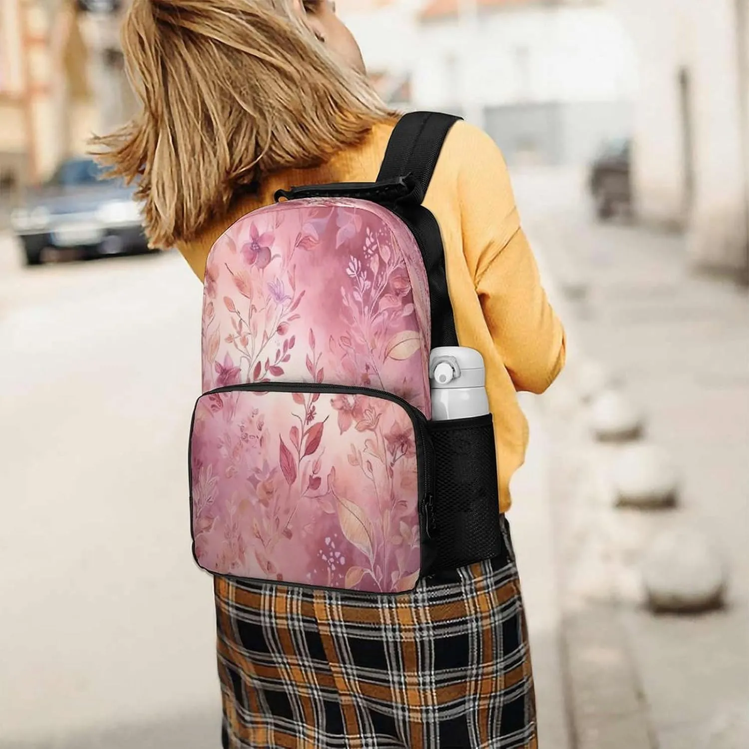 Backpacks Leaves of Flowers Travel Bag Business Work Laptop Backpack