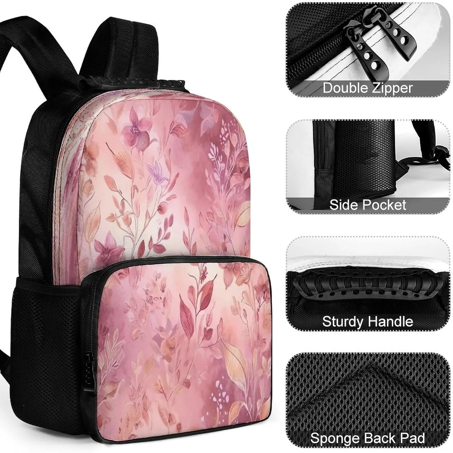 Backpacks Leaves of Flowers Travel Bag Business Work Laptop Backpack