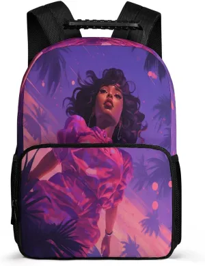 Backpacks Purple And Pink Woman Travel Bag Business Work Laptop Backpack
