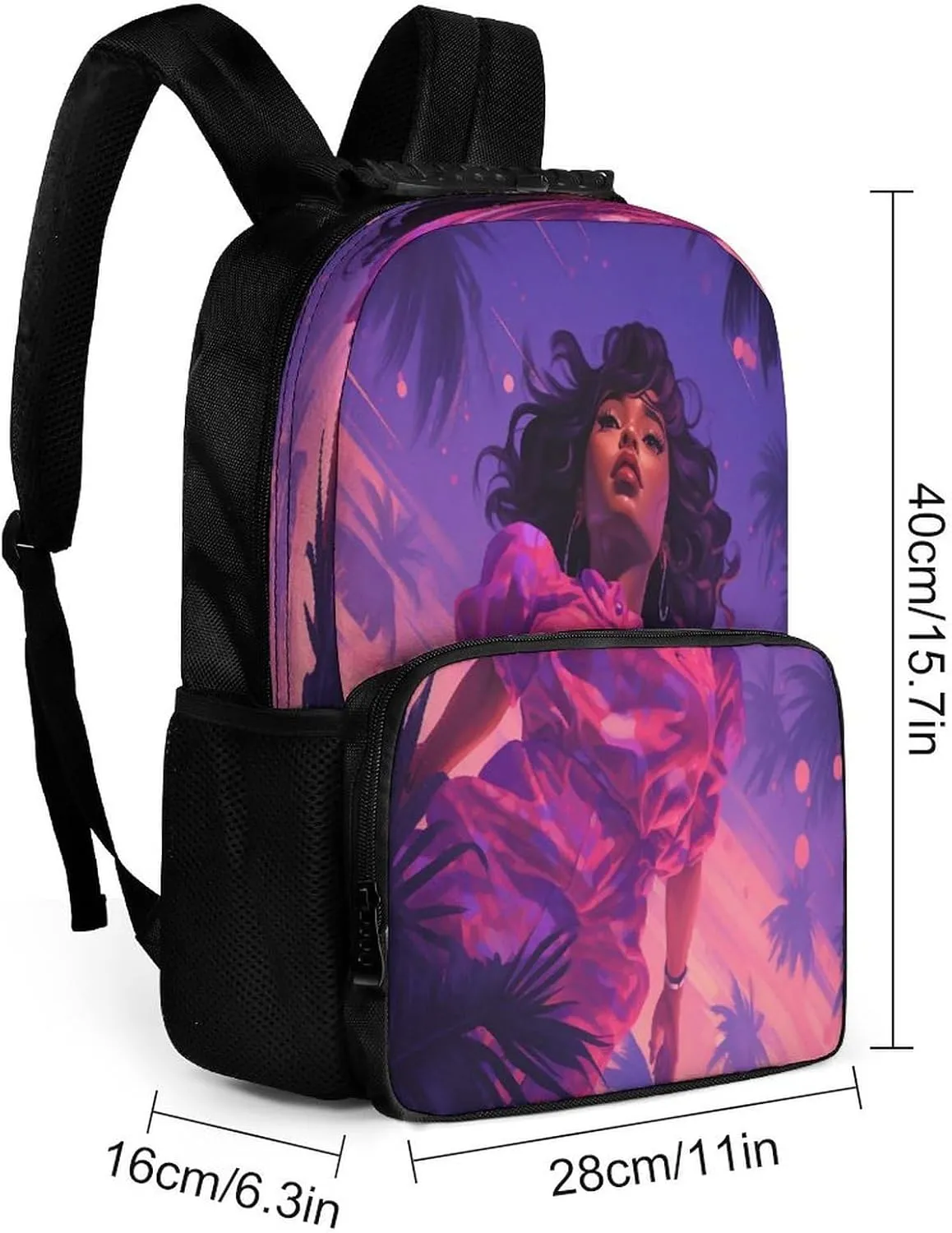 Backpacks Purple And Pink Woman Travel Bag Business Work Laptop Backpack