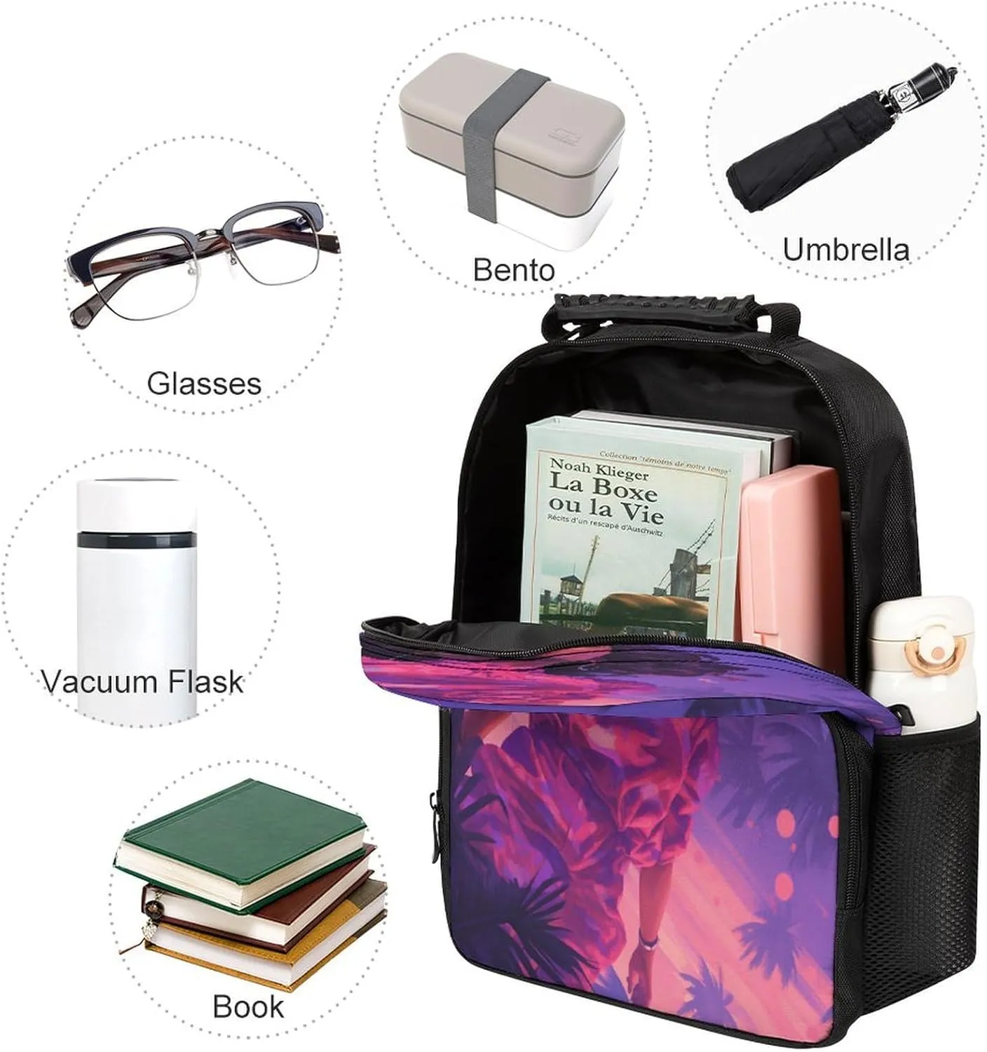 Backpacks Purple And Pink Woman Travel Bag Business Work Laptop Backpack