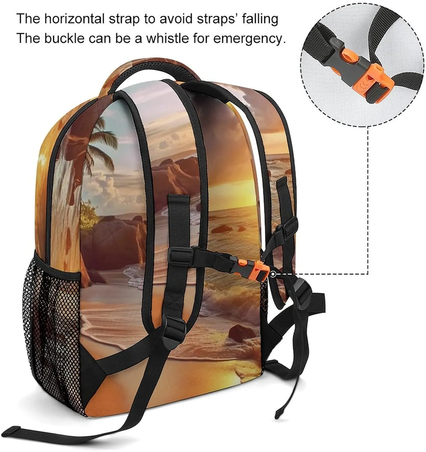 Backpacks Tropical Beach at Sunset Travel Bag Laptop Backpack Casual Daypack for Weekender Business Hiking