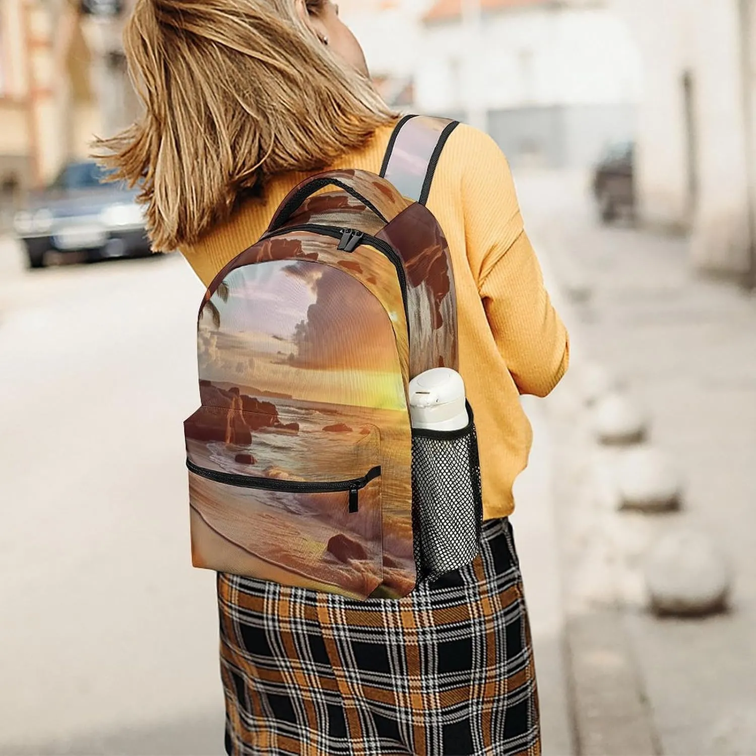 Backpacks Tropical Beach at Sunset Travel Bag Laptop Backpack Casual Daypack for Weekender Business Hiking