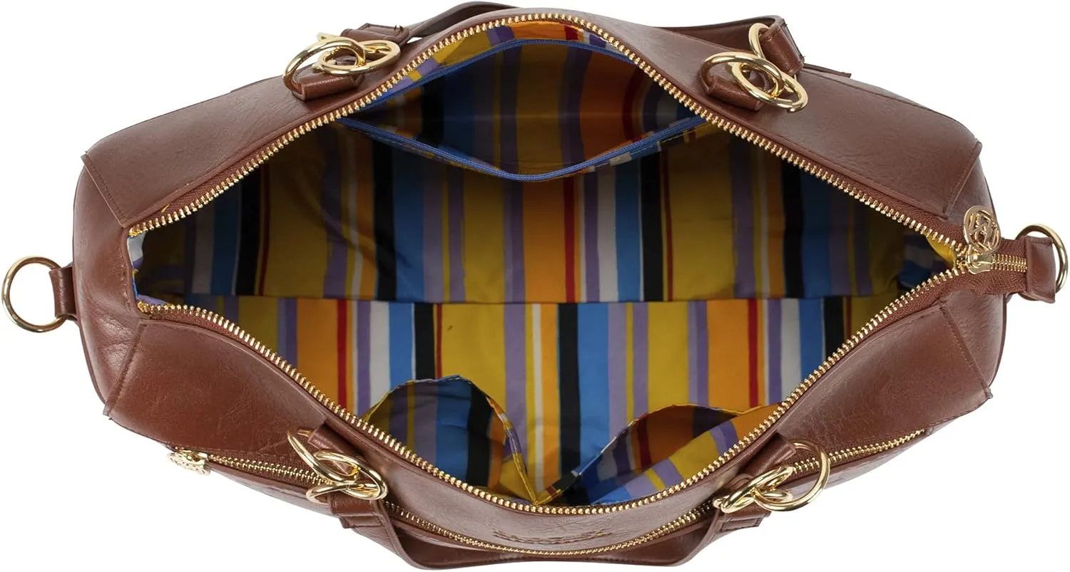 Badgley Mischka Madalyn Vegan Leather Travel Tote Weekender Bag
