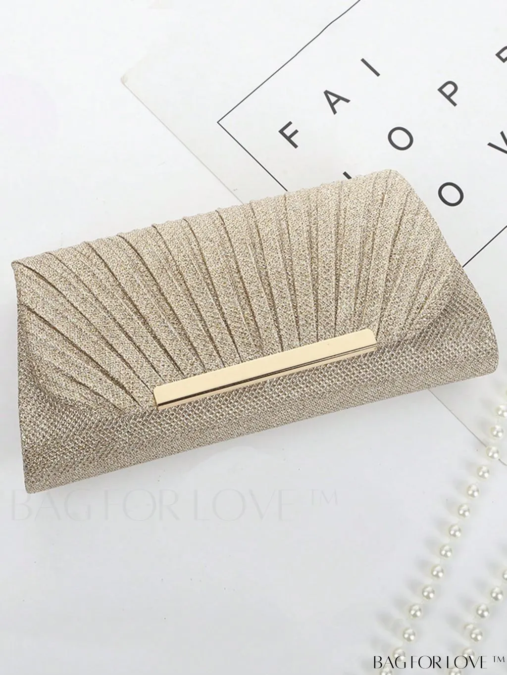 BagForLove - Chic Mini Glitter Pleated Flap Square Bag - Exude Glamour