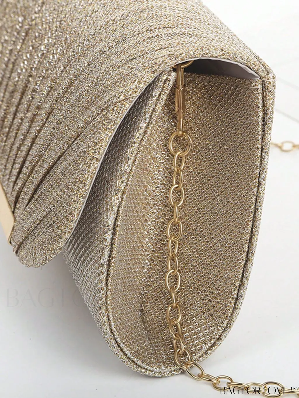 BagForLove - Chic Mini Glitter Pleated Flap Square Bag - Exude Glamour