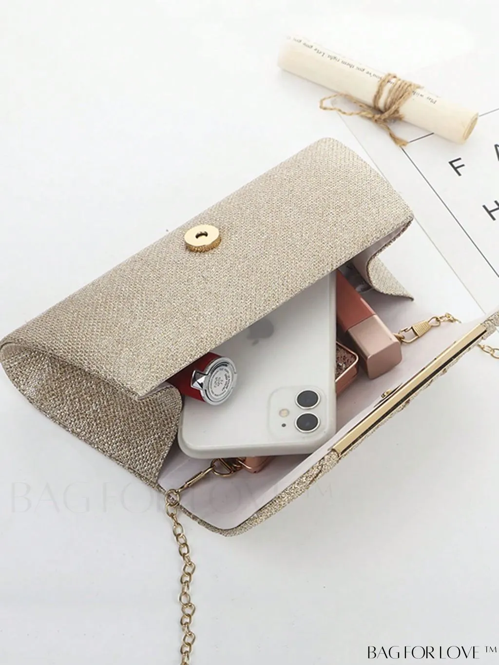 BagForLove - Chic Mini Glitter Pleated Flap Square Bag - Exude Glamour