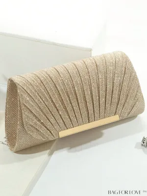 BagForLove - Chic Mini Glitter Pleated Flap Square Bag - Exude Glamour