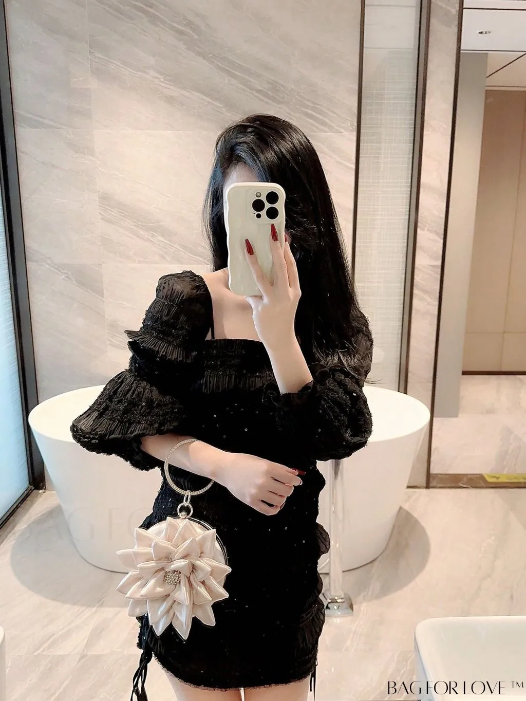 BagForLove - Chic Rhinestone-Embellished Mini Novelty Bag with Flower Design
