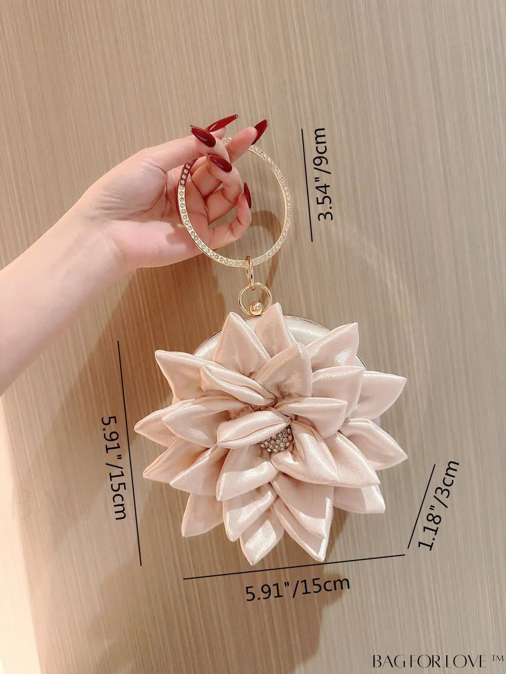 BagForLove - Chic Rhinestone-Embellished Mini Novelty Bag with Flower Design
