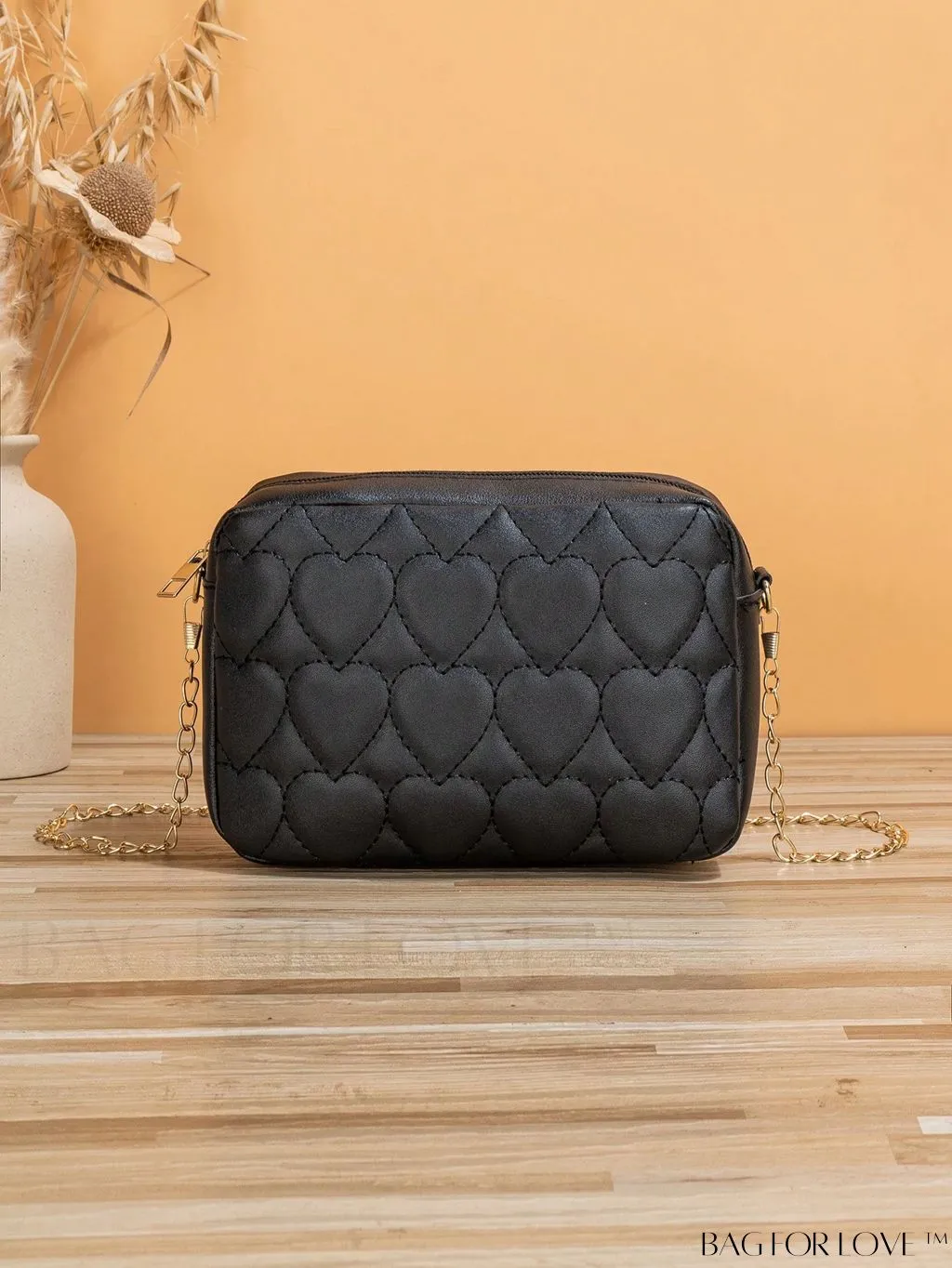BagForLove - Compact Crossbody Chain Bag with Chevron Embossed Design