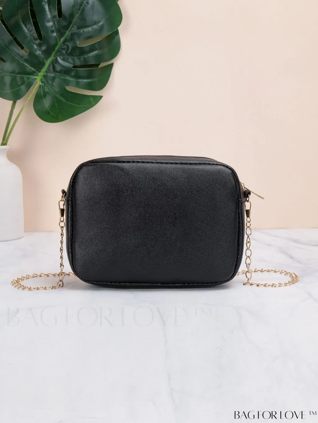 BagForLove - Compact Crossbody Chain Bag with Chevron Embossed Design