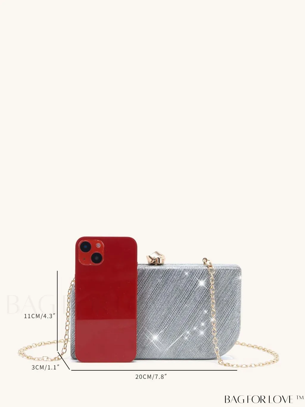 BagForLove - Elegant Glitter Plaid Shell Clutch - Exquisite Evenings
