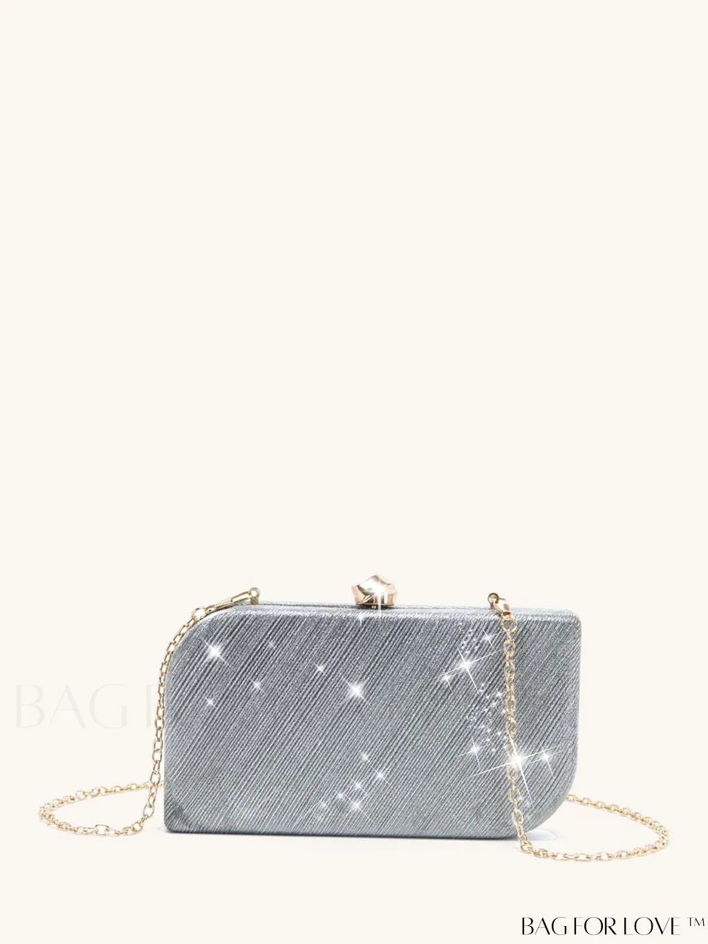 BagForLove - Elegant Glitter Plaid Shell Clutch - Exquisite Evenings