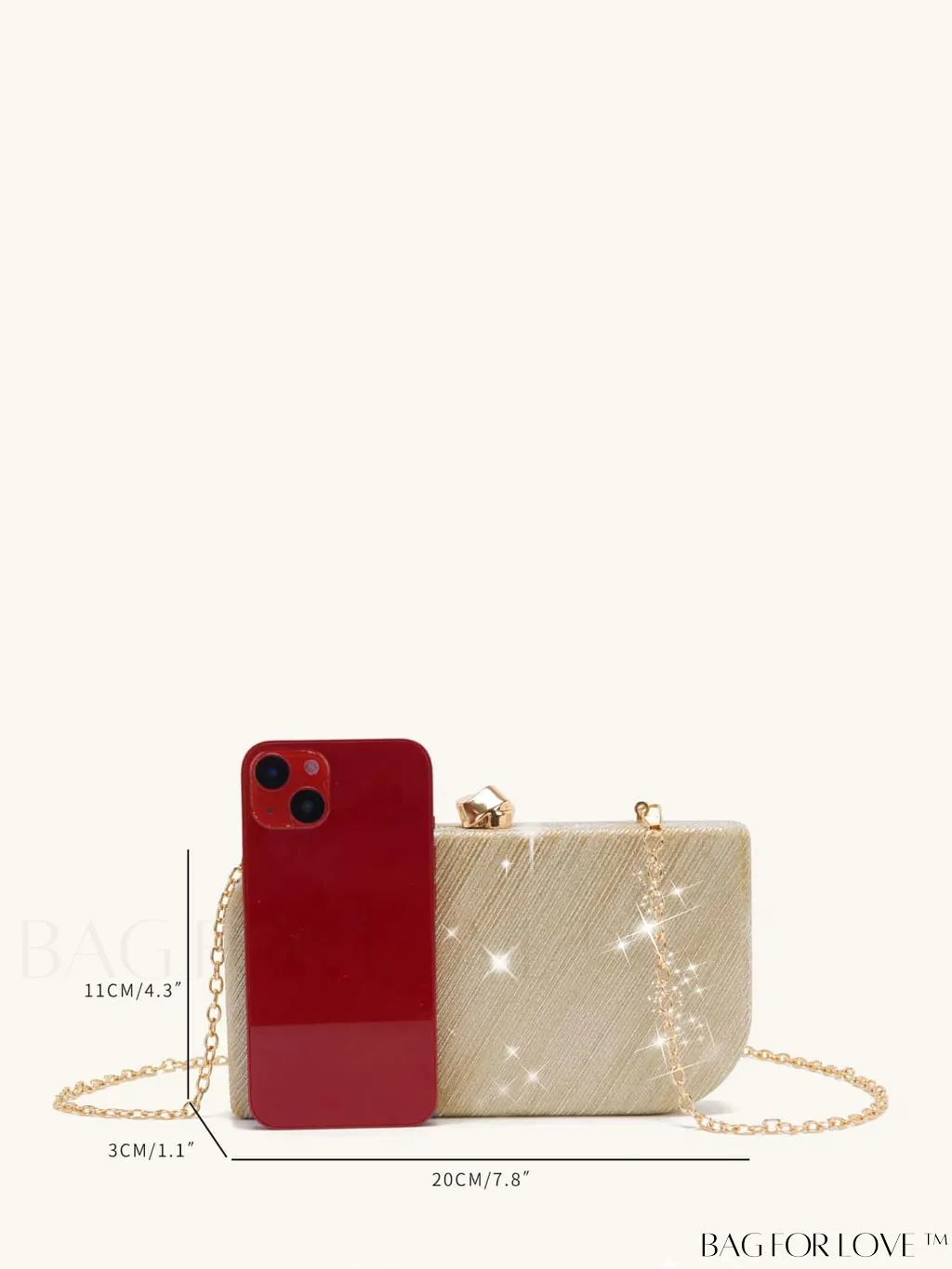 BagForLove - Elegant Glitter Plaid Shell Clutch - Exquisite Evenings