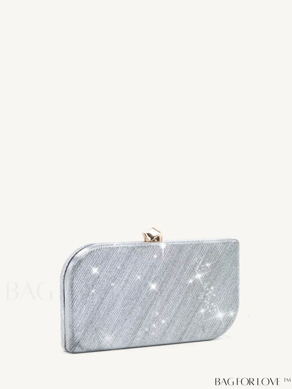 BagForLove - Elegant Glitter Plaid Shell Clutch - Exquisite Evenings