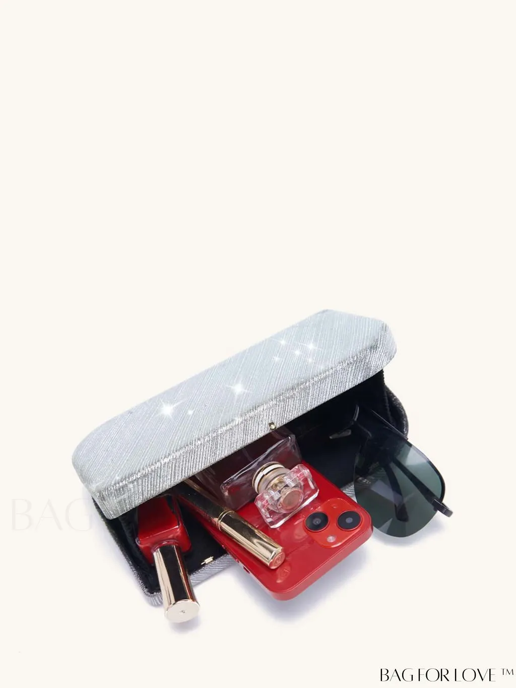 BagForLove - Elegant Glitter Plaid Shell Clutch - Exquisite Evenings