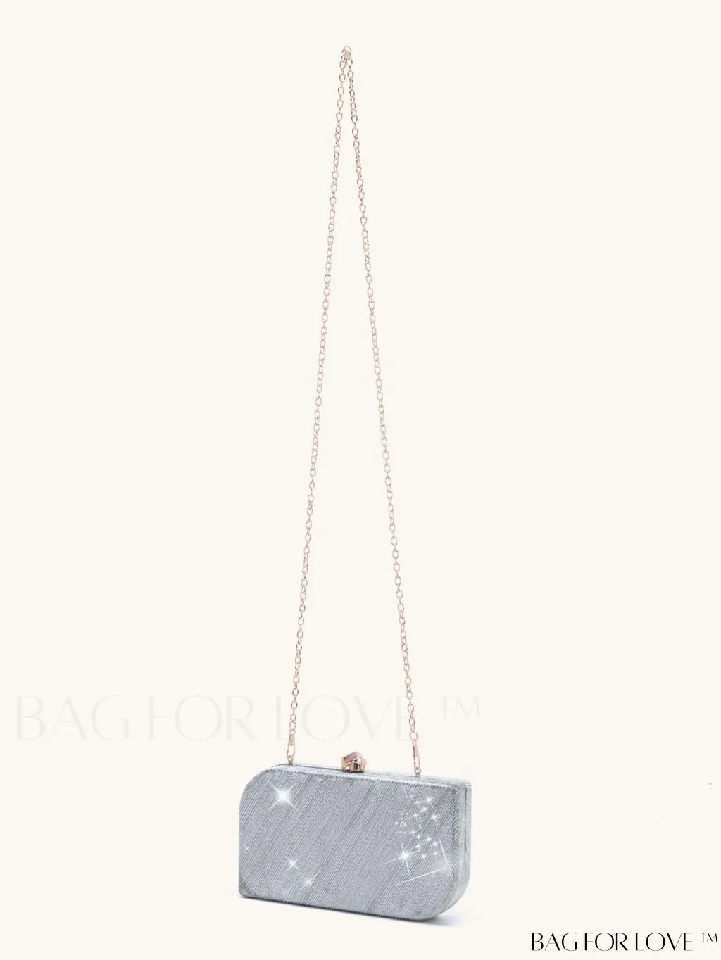 BagForLove - Elegant Glitter Plaid Shell Clutch - Exquisite Evenings