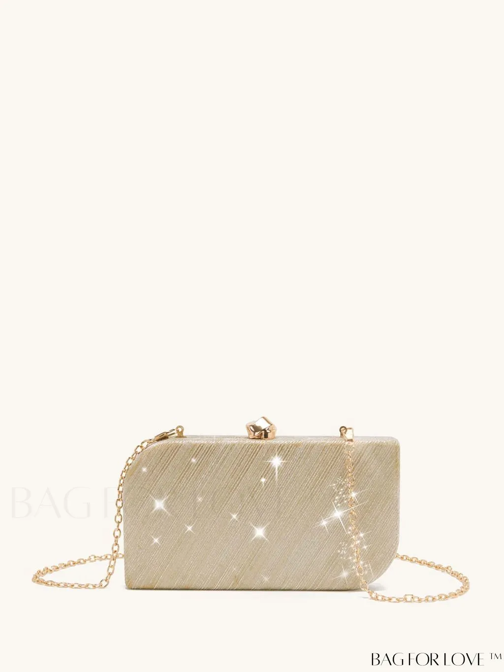 BagForLove - Elegant Glitter Plaid Shell Clutch - Exquisite Evenings