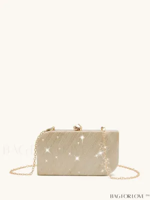 BagForLove - Elegant Glitter Plaid Shell Clutch - Exquisite Evenings