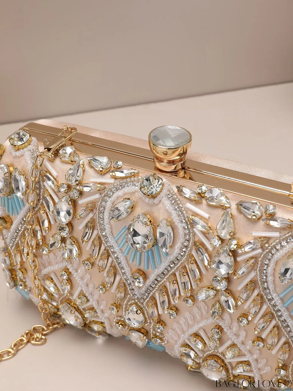 BagForLove - Evening Clutch Bag with Rhinestone Decor, perfect for Parties and Events