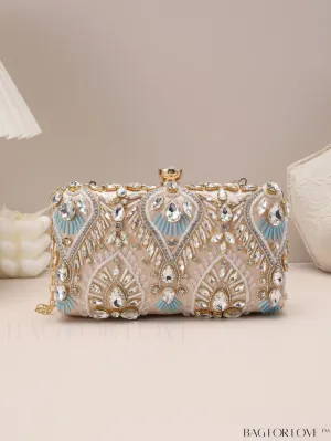 BagForLove - Evening Clutch Bag with Rhinestone Decor, perfect for Parties and Events