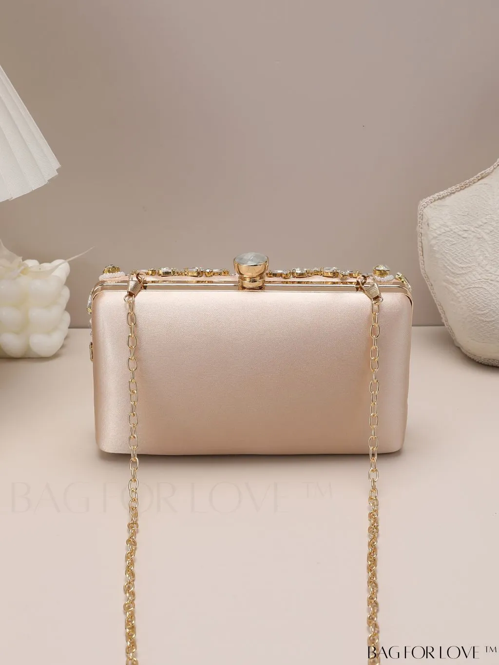 BagForLove - Evening Clutch Bag with Rhinestone Decor, perfect for Parties and Events