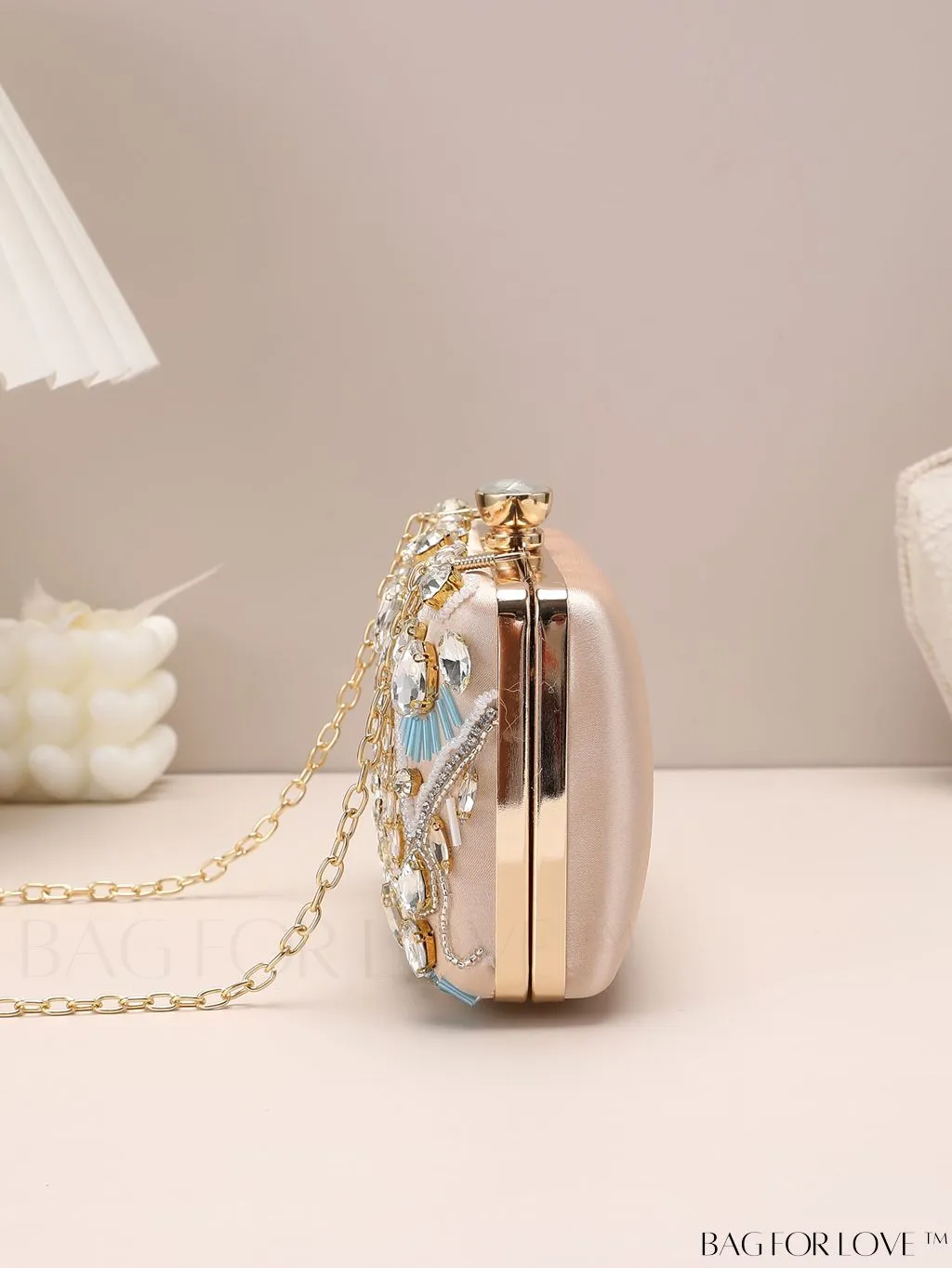 BagForLove - Evening Clutch Bag with Rhinestone Decor, perfect for Parties and Events