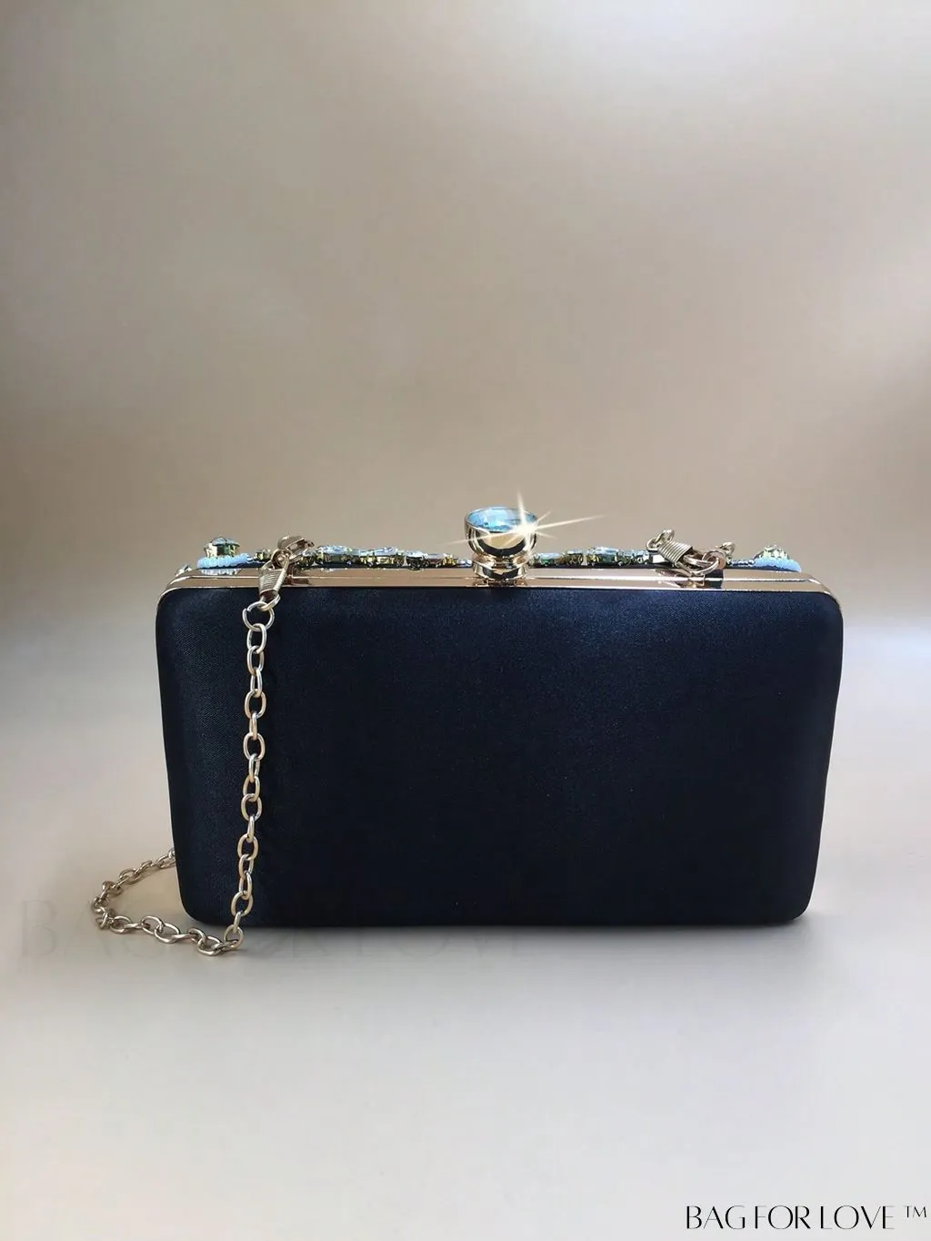 BagForLove - Evening Clutch Bag with Rhinestone Decor, perfect for Parties and Events